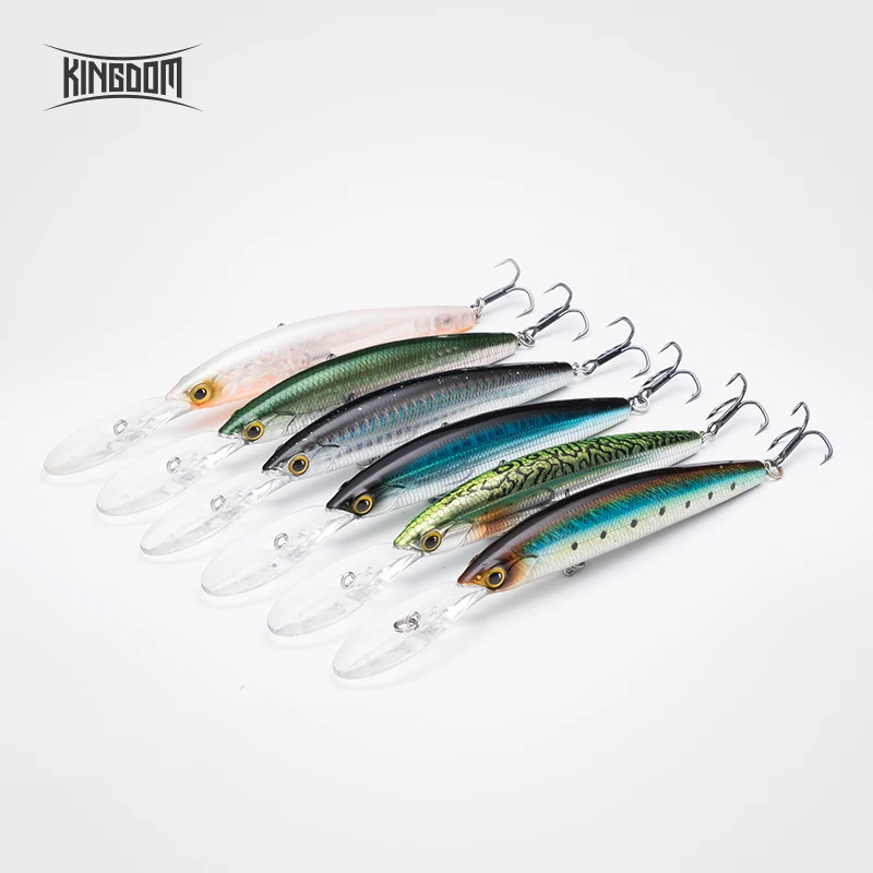 Kingdom New Jerkbaits 100DR Fishing lures 100mm 120mm Suspending Minnow wobblers Depth 6-10ft long-casting Bass Pike Hard Baits - Цвет: 9505-all color