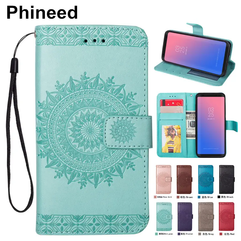 

Flip Hoesje Coque Cover Case for Samsung Galaxy Note 5 8 9 S3 S4 S5 S6 S7 S8 S9 Plus Edge With Card Pocket Faux leather Wallet
