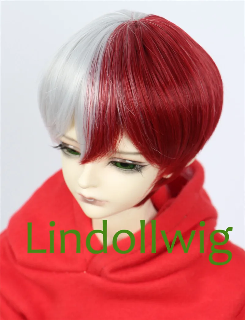 1/3 BJD парик Pullip Dal DD SD LUT Dollfie кукла 8 9 дюймов половина серебряный красный Todoroki