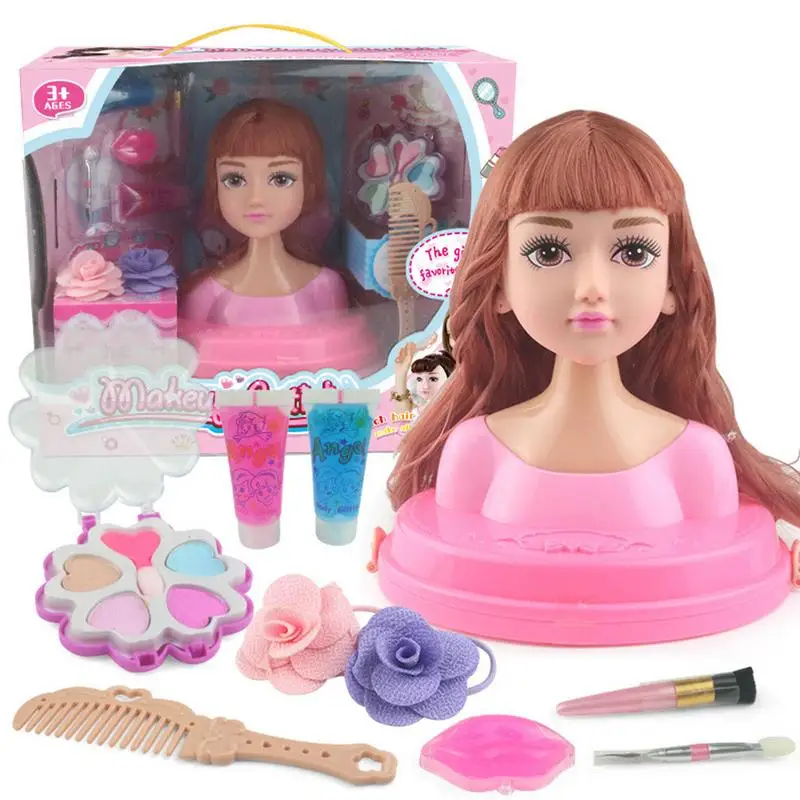 Детская одежда макияж Моделирование куклы Девочки играть дом игрушки девушки одеваются гребни плетение волос комод игрушки - Цвет: A