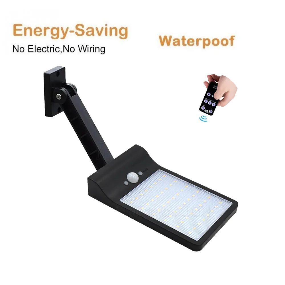 

remote control rotate bracket solar street light 48 LED Waterproof PIR Motion Sensor Wall Lamp 3 Mode Solar Light For Outdoor Ro