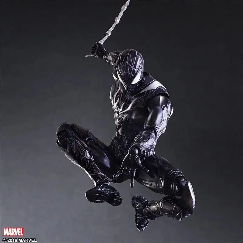 

PLAY ARTS 27cm Black Spider Man Darkness Spiderman Action Figure Model Toys