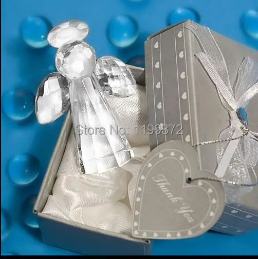 

200pcs Carved Glass Crystal Angel Baptisms Christenings Confirmation Wedding Favours Gift Figurines Bomboniere Party Baby Shower
