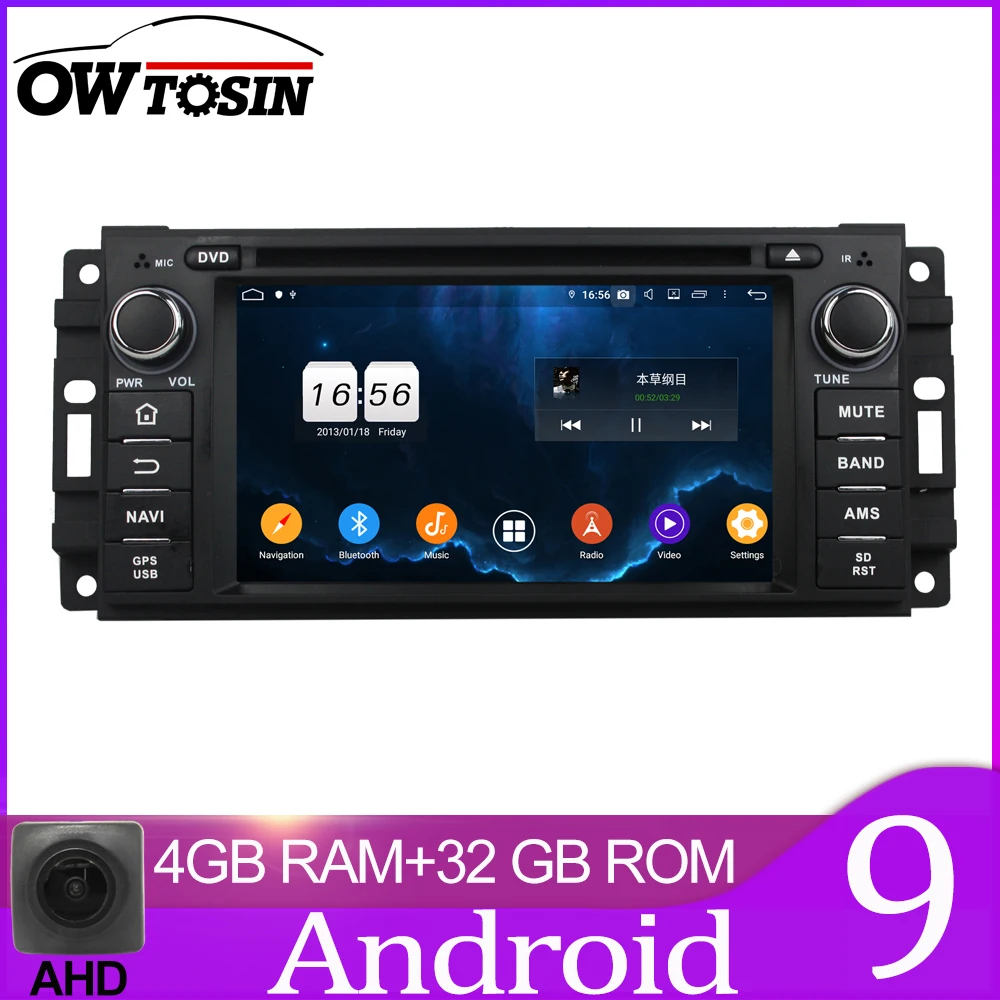 Owtosin Car Radio Video Player Navigation GPS Android 9.0 For Jeep 300C Wrangler Unlimited Compass Grand Cherokee Journey 4GB | Автомобили