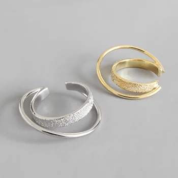

S925 Sterling Sliver Ring Good Luck Simple Ring Finger Rings for Women Unfitness Double Circle Two Layers Fashion Party Wedding