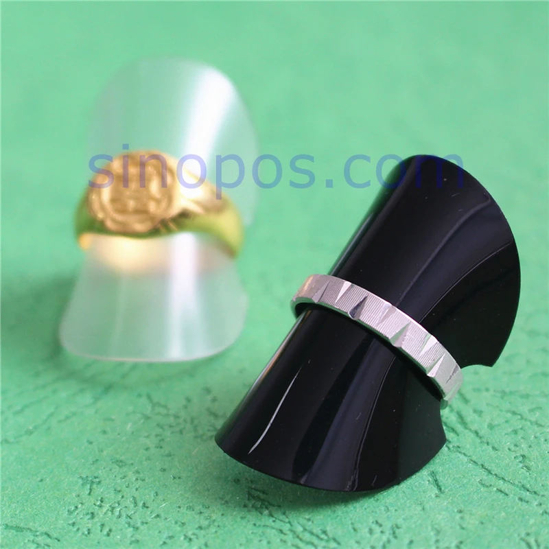 100pcs/Bag Plastic Ring Display Cards Flat Disc Round Holder Stand Black 1.51" 