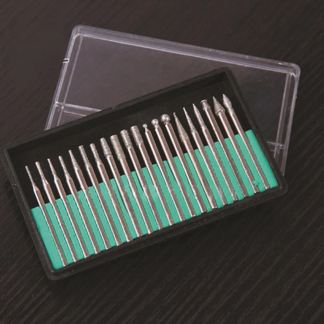 20pcs/set 3mm Grinding Cutting Head Drill Bits Diamond Rotary Carving Polishing Tool Tool accessories