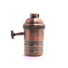 Винтаж Эдисон стиль Светодиодная лампа держатель ручка переключателя Античная латунная лампа держатель e26 e27