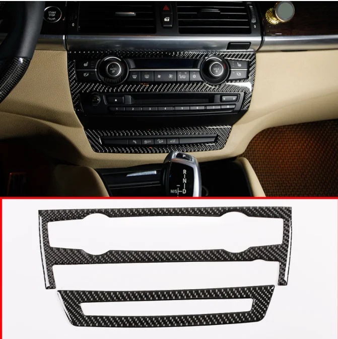 

Real Carbon Fiber Car Air Conditioning Volume Adjustment Frame Trim Stickers For BMW X5 E70 X6 E71 2008-2013 Accessories