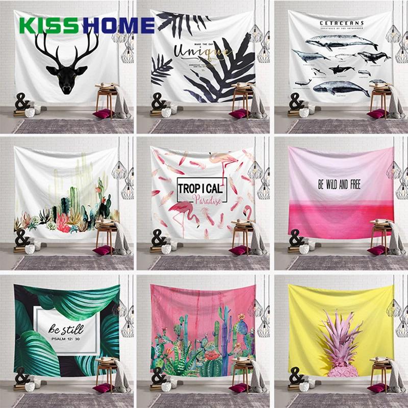 

Nordic Style Art Wall Polyester Pattern Cloth Hanging Tapestry Home Decoration Wedding Party Bedspread Beach Towel Picnic Mat