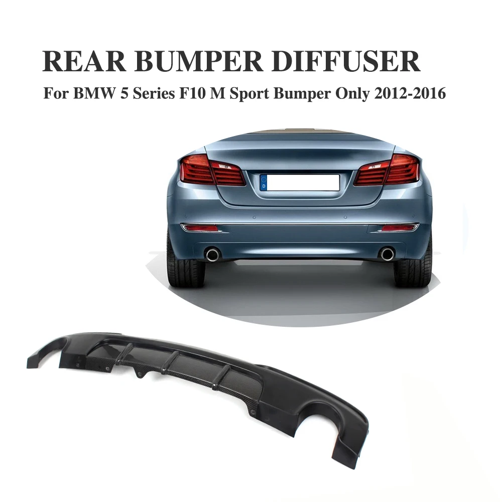 

P style Half carbon fiber with FRP Car Back Rear bumper diffuser for BMW F10 M Sport Sedan 12-16 dual exhaust one out 535i 550i