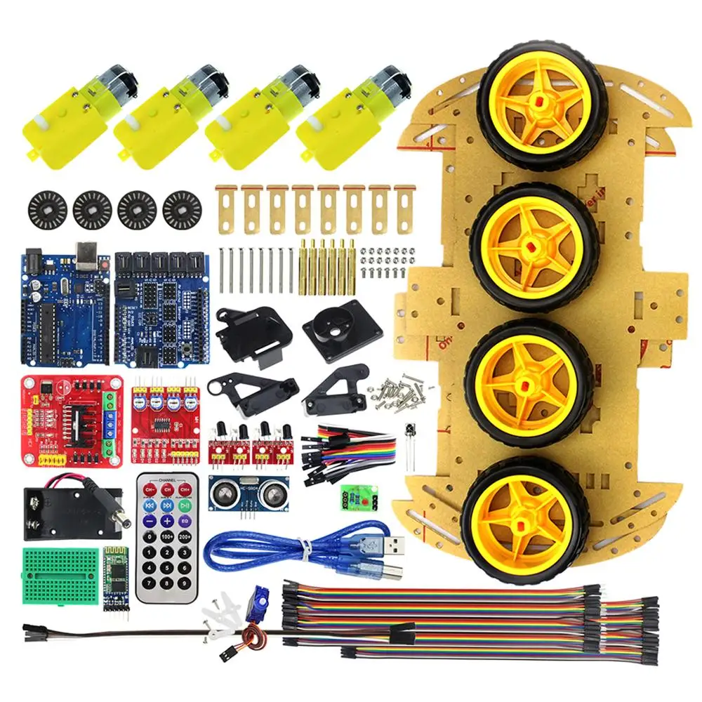 

Multifunction Bluetooth Controlled Robot Smart Car Kits Tons of Published Free Codes 4WD Starter Kit for UNO R3 Arduino Diy Kit