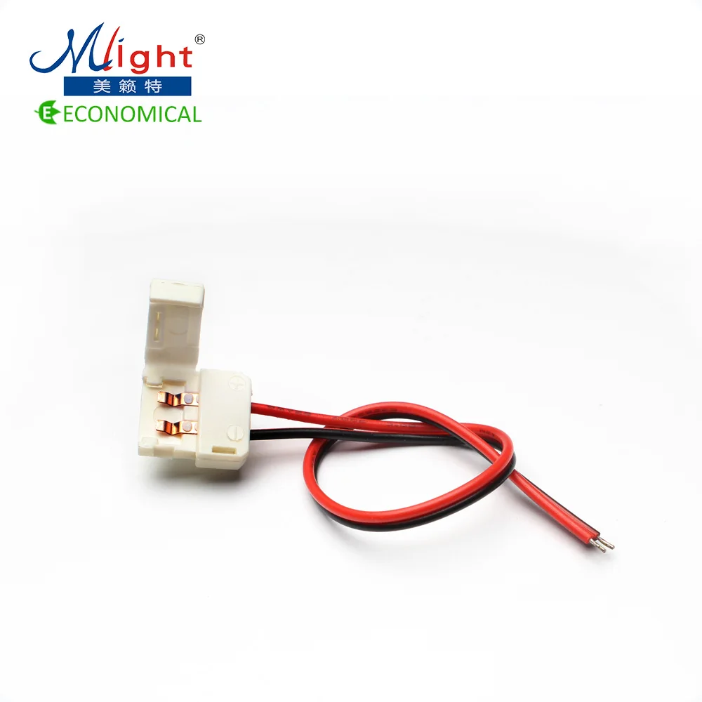 5 pcs 10mm 12V LED Strip Light Connector Single Terminal with Wire Non waterproof 5050 Single