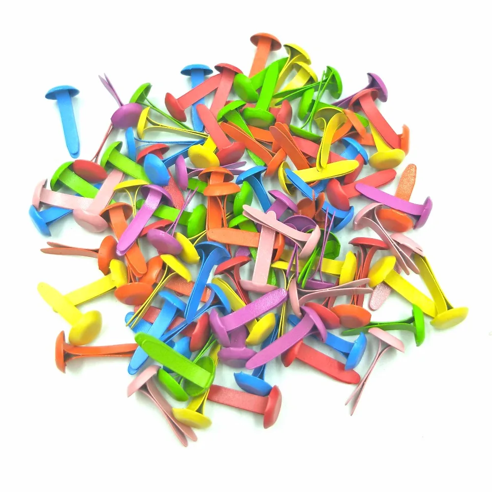 

100pcs Mixed Multicolor Round Metal Studs Brads Embellishment Fastener Brads Metal Studs Crafts DIY and Spikes