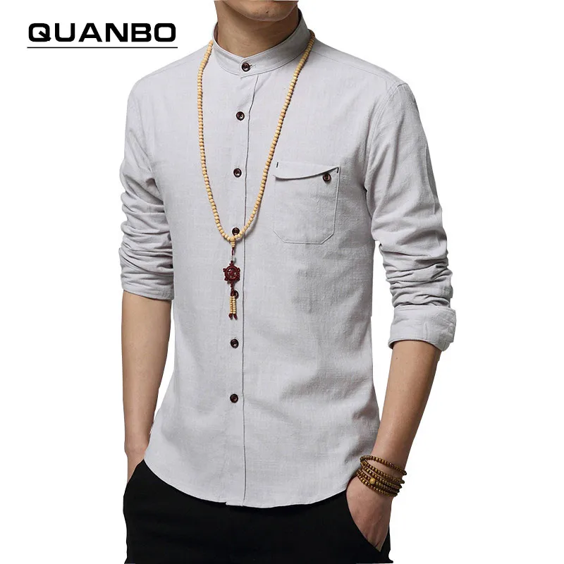 Autumn Fashion Men Colthes Slim Fit Men Long Sleeve Shirt White Linen Shirts Men Casual Business Shirts Plus size main image 0