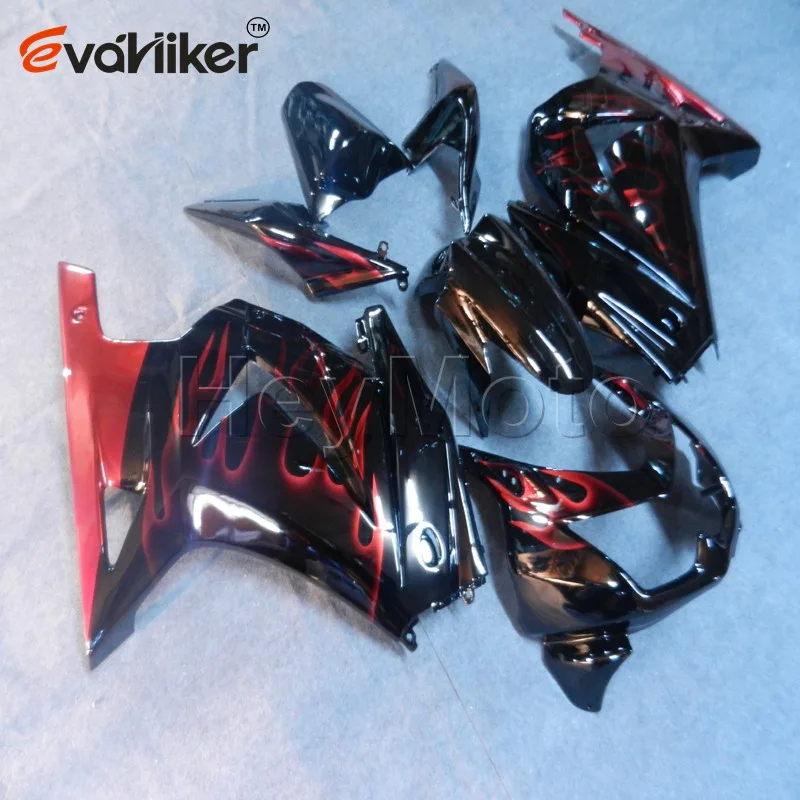 Custom ABS fairing for ZX250R 08-12 EX250 2008 2009 2010 2012 motorcycle plastic kit order+red flames Injection mold Custom ABS fairing for ZX250R 08-12 EX250 2008 2009 2010 2012 motorcycle plastic kit order+red flames Injection mold