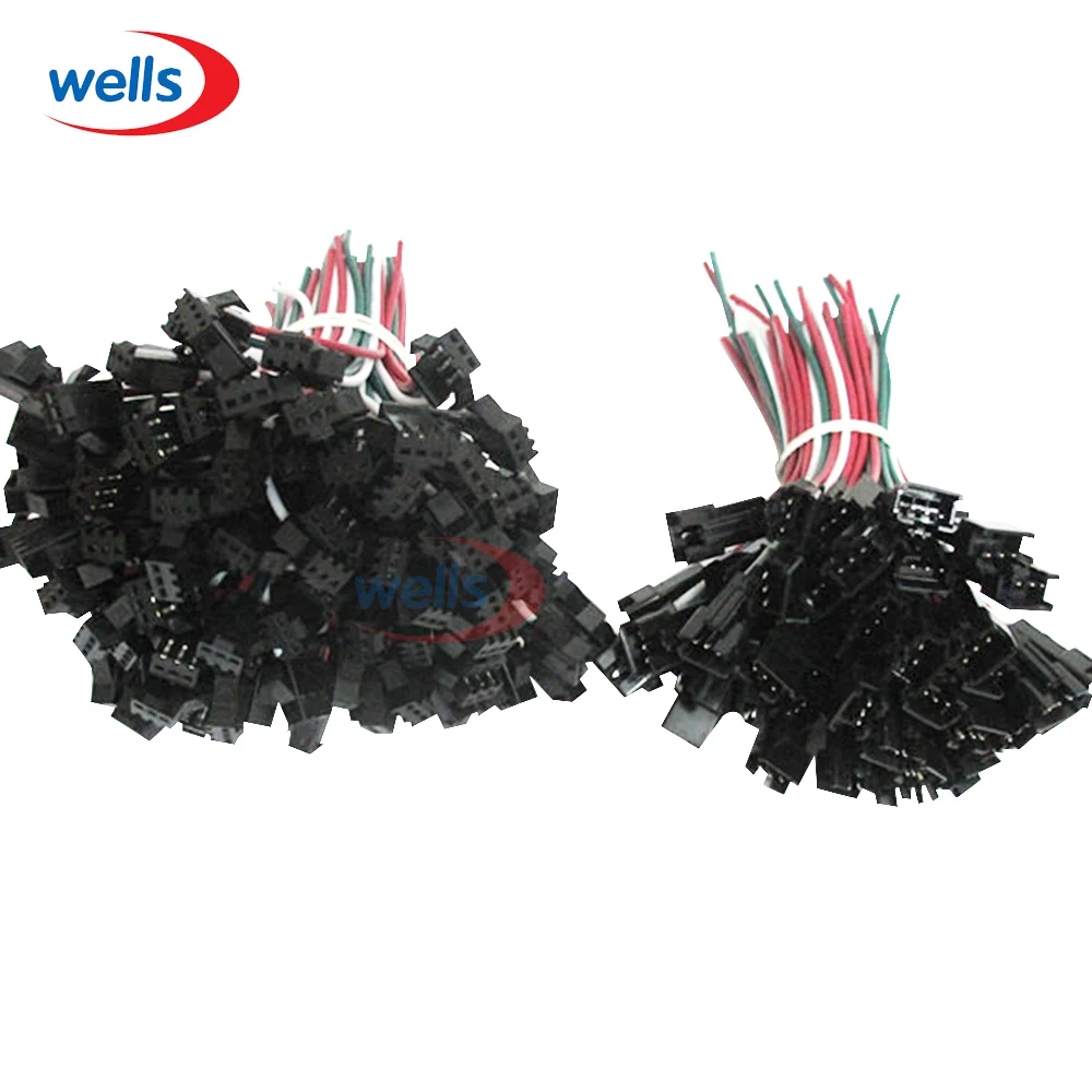 

50 Pairs 3-Pin Female Male Connectors For WS2812B WS2811 WS2812 LED Strip 15CM