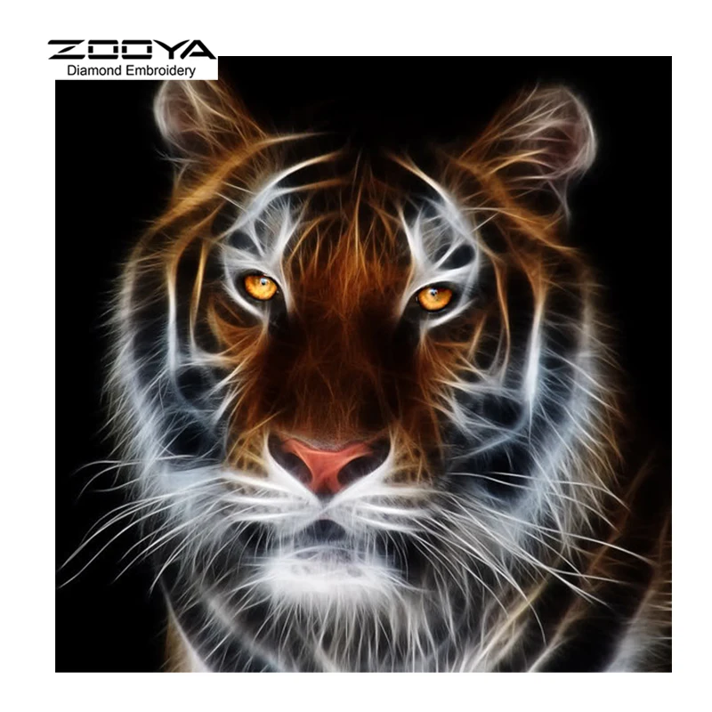 

DIY Diamond Embroidery King Of The Forest Tiger Diamond Painting Cross Stitch Square Diamond Sets Unfinish Decorative BJ261