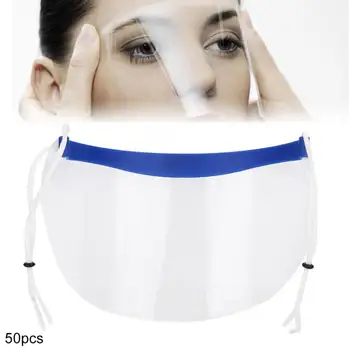 

50pcs Transparent Professional Eye Protector Portable Dental Shield Hair Face Cover Face Mask for Hair Salon Hairdressing Tool