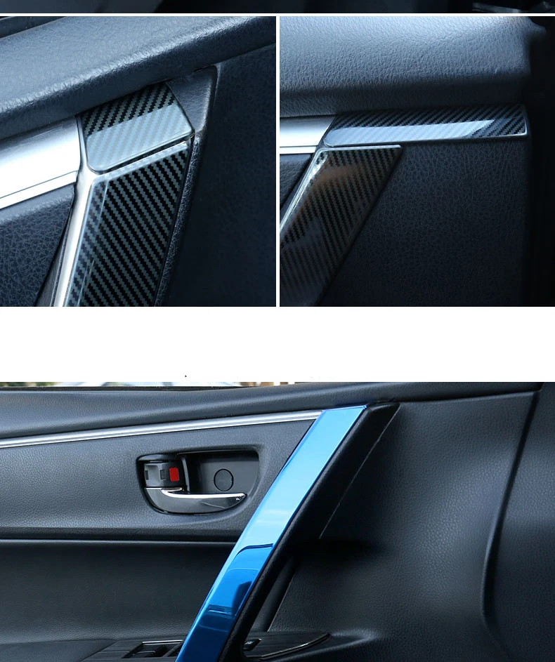 Для Toyota Corolla- внутренняя дверная ручка поручень из нержавеющей стали декоративная накладка наклейка 8 шт. автомобильные аксессуары