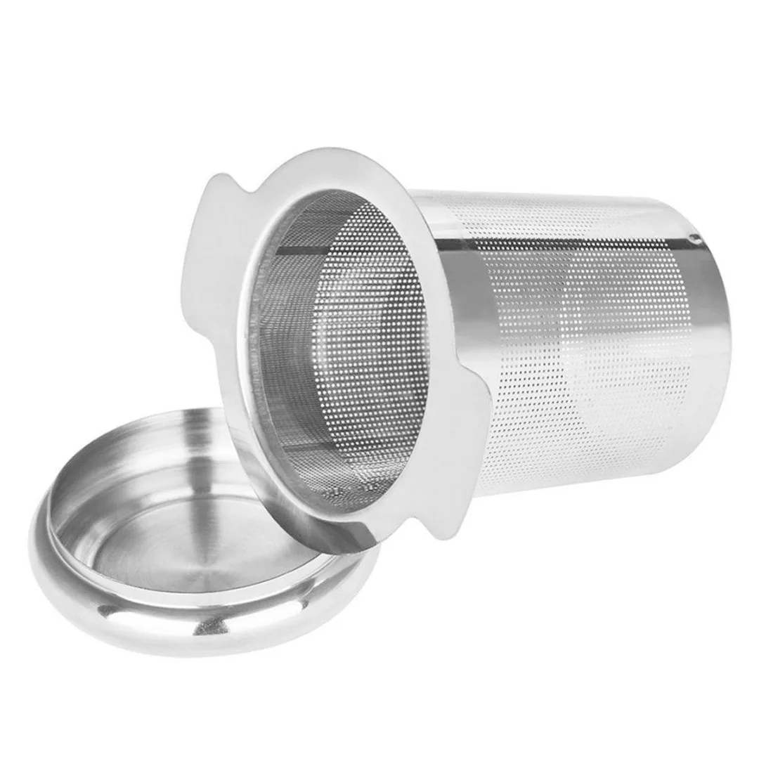 Stainless Steel Tea Infuser Stainless Steel with Lid as Drip Tray Tea Strainer  Mesh TCup Strainer Loose Leaf Filter Wi/Lid