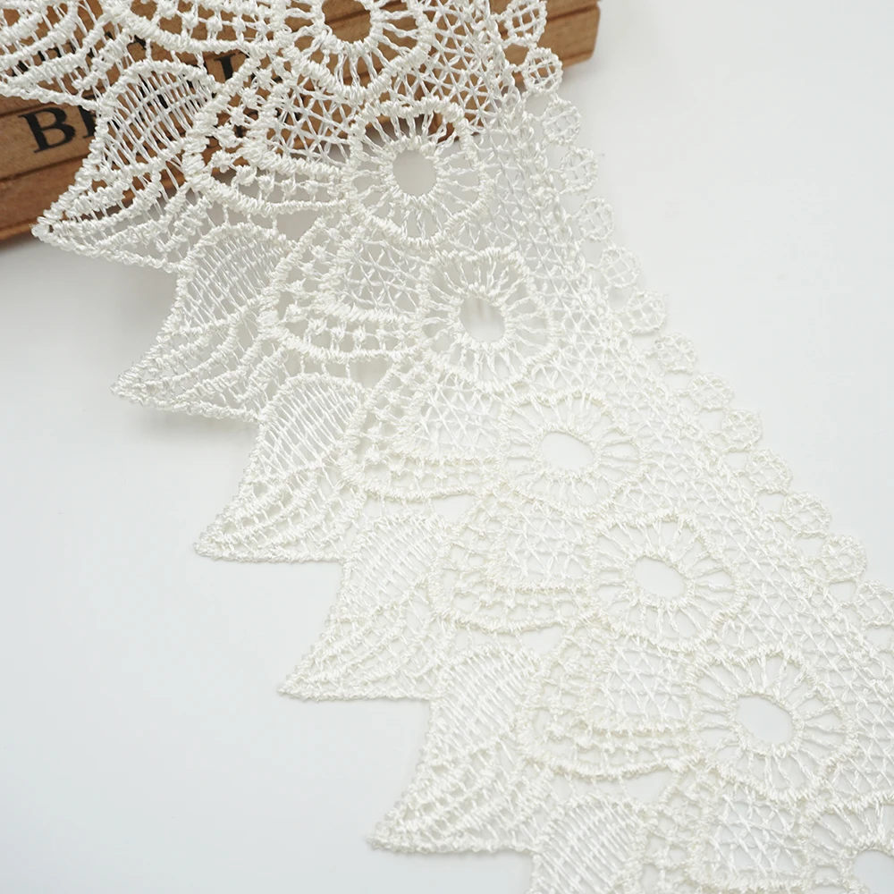 

Cusack 3 yards 8.5 cm Lace Trims Ribbon Applique Polyester for Costumes Trimmings White Beige Home Textiles Sewing Lace Fabric