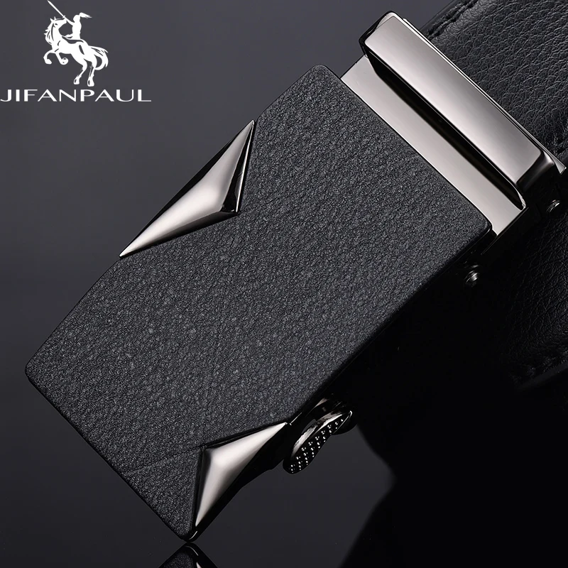 

JIFANPAUL belt men's leather black alloy automatic buckle trend young men's cowhide authentic personality simple business belt