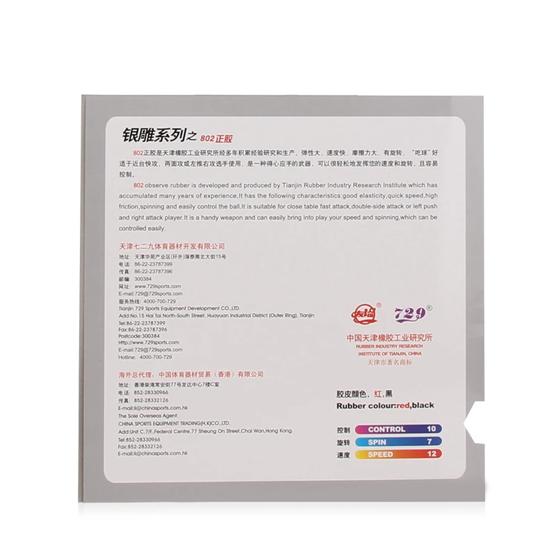 2x RITC 729 802 короткие Pips Out Настольный теннис (PingPong) Резина без губки (Topsheet OX)|ritc 729|table