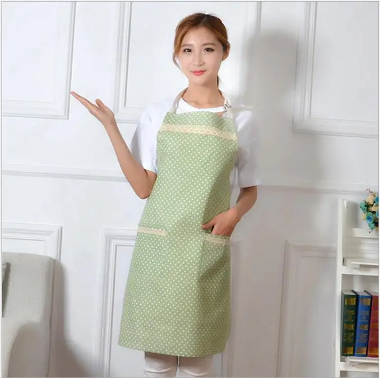 Hot Sale Cute Stripe and Dots Kitchen Bib Apron for Woman Chef Restaurant Cooking Tool Halter