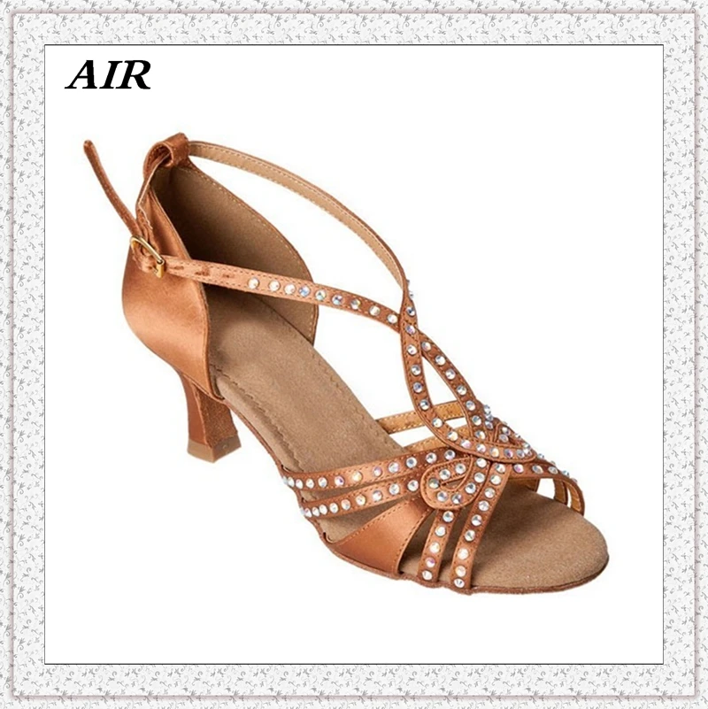 Rhinestone Dance font b Shoes b font font b Salsa b font Sandal Woman Latin Dance