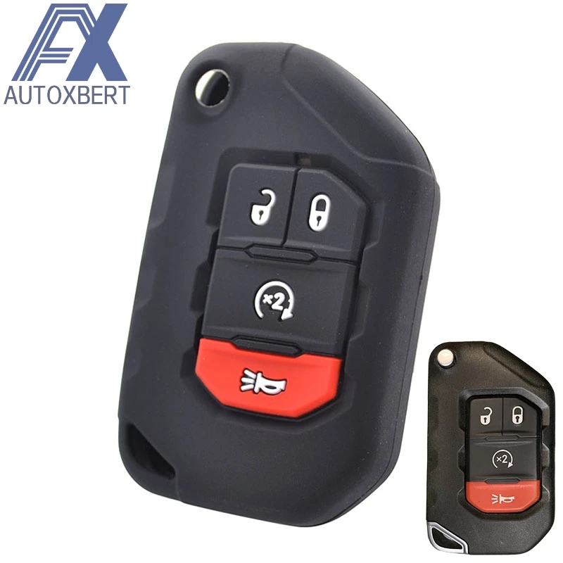 New Key Fob Remote Shell Case For a 2014 Jeep Wrangler 4 Button w/ Remote Start