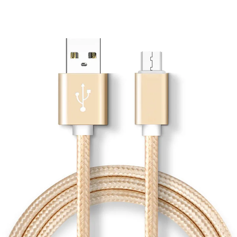 تحلق فوق مايكرو USB كابل 1 متر جدا دائم النايلون مضفر سلك USB الهاتف المحمول كابل لهواوي HTC سامسونج Xiaomi