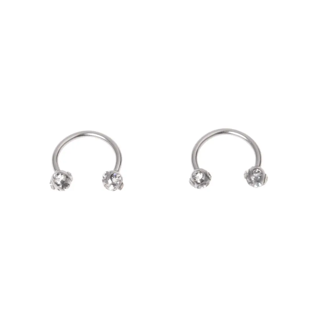 

2 Steel Horseshoe Eyebrow Ball Barbell Ring Bar 1.2mm HOT