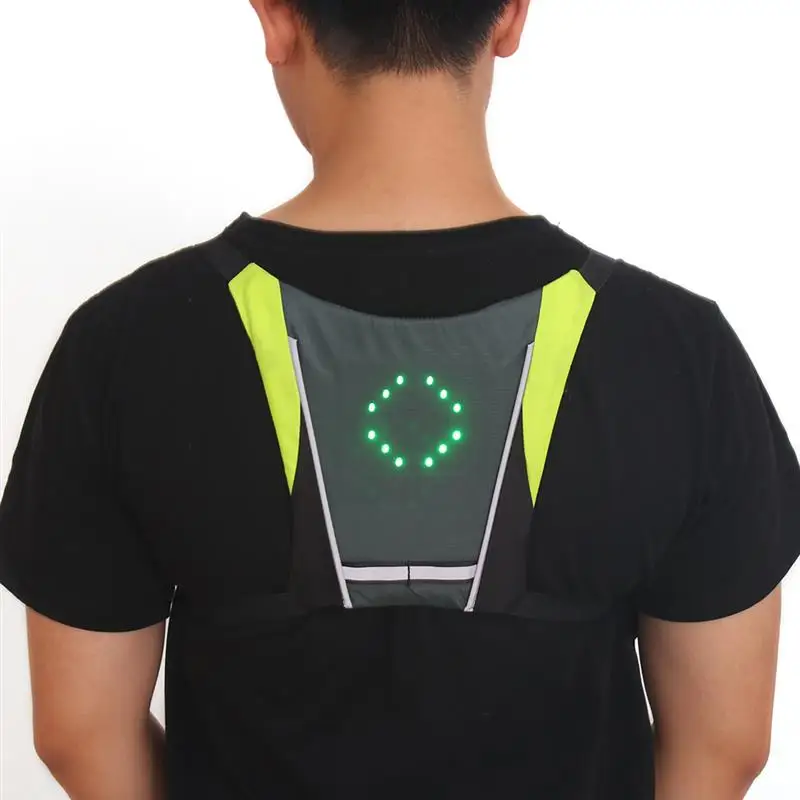 

LED Running Safety Vest Turn Signal Bike LED Backpack Widget With Direction Indicator Bag Cycling Safety Light