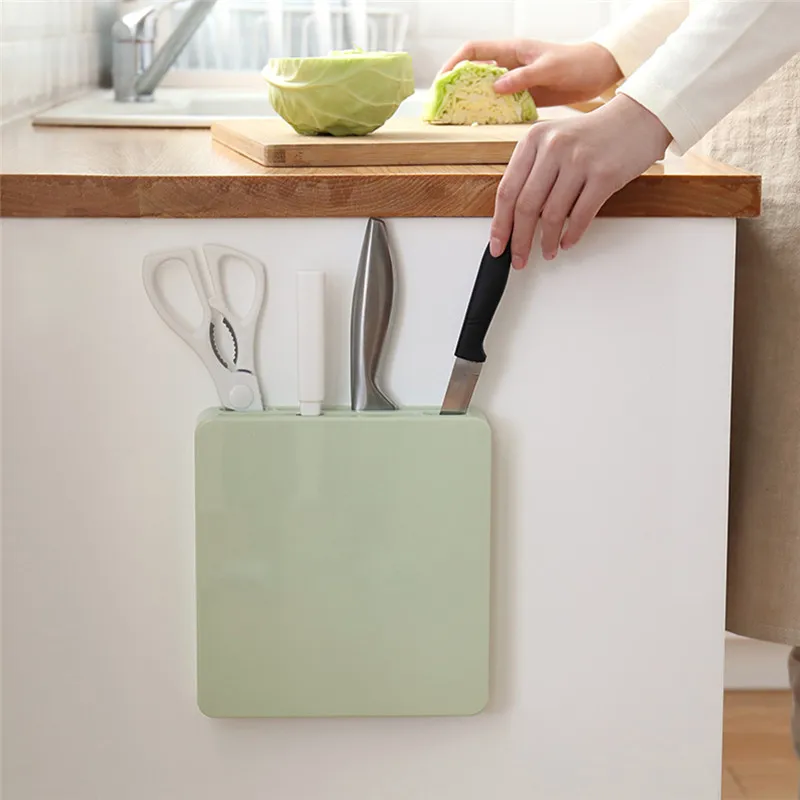 Кухонные аксессуары, скрытый настенный держатель для ножей, пластиковый стеллаж для хранения ножей, подставка для кухонных ножей, полка для повара, сумка для ножей