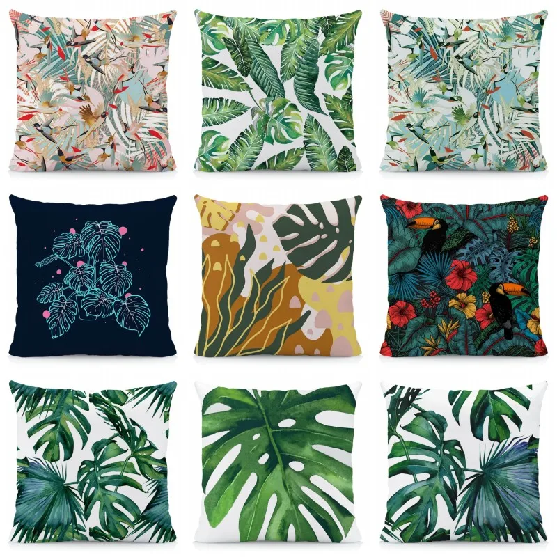 

XUNYU Monstera leaves Patterns Throw Pillow Cases Decorative Print Cushion Covers A9