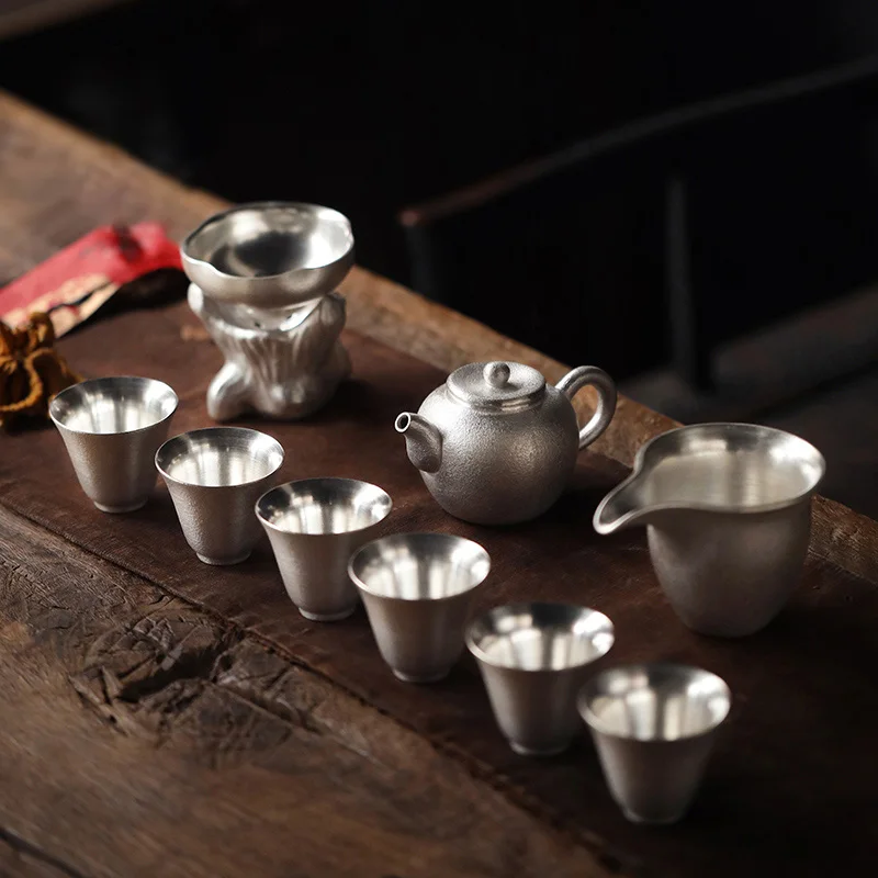 TANGPIN 999 Серебряный и керамический чайник Gaiwan, чайная чашка ручной работы серебряный чайный сервиз набор - Цвет: Style D