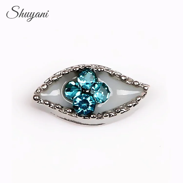 

SHUYANI 20pcs/lot Fashion Crystal Evil Eye Charms Floating Locket Charms for Glass Locket DIY Accessories