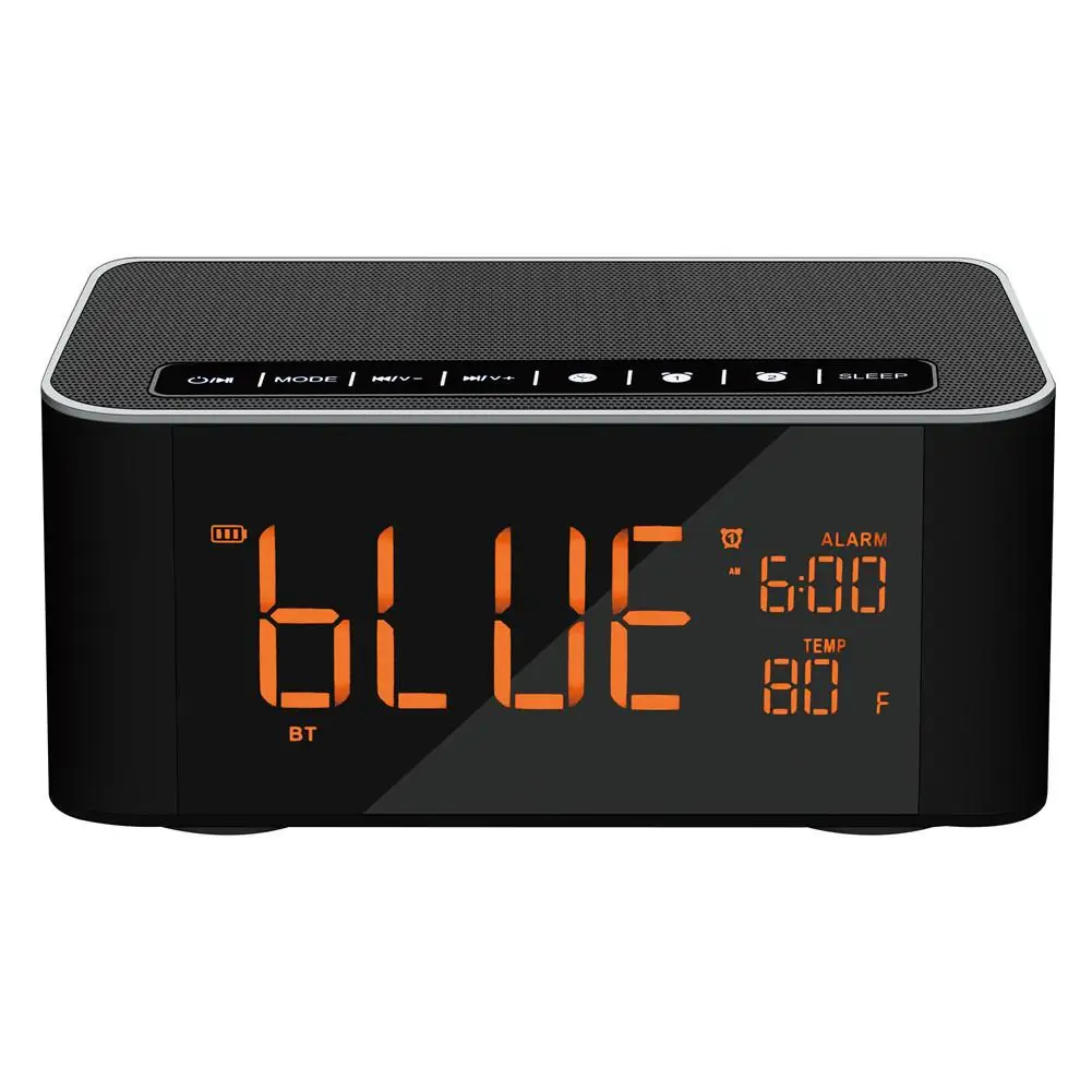 

Digital Display Alarm Clock Wireless Bluetooth Speakers 2000mA Portable Speakers Lights Wireless Card Plug-in Phone Subwoofer