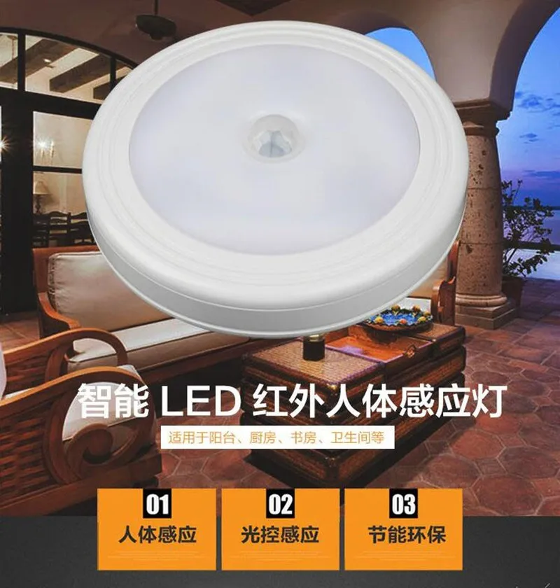

Magnetic LED Night Light Infrared IR Bright Motion Sensor Lamp Activated Wall Lights Auto On/Off Battery Operated Ceiling Light