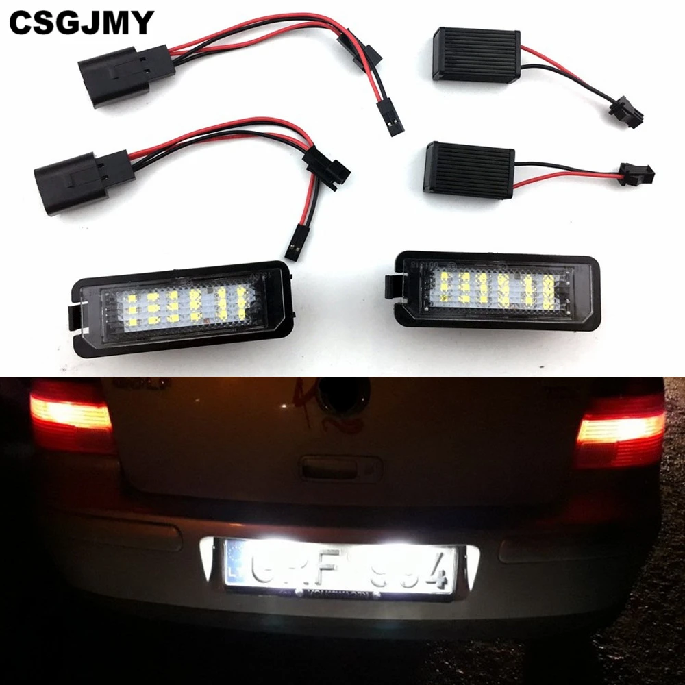 

2PCS Error Free LED Number License Plate Light for VW Volkswagen EOS 06~ GOLF 4/5/6/7 LUPO 99~06 Passat CC 09~ Beetle 2006-2010