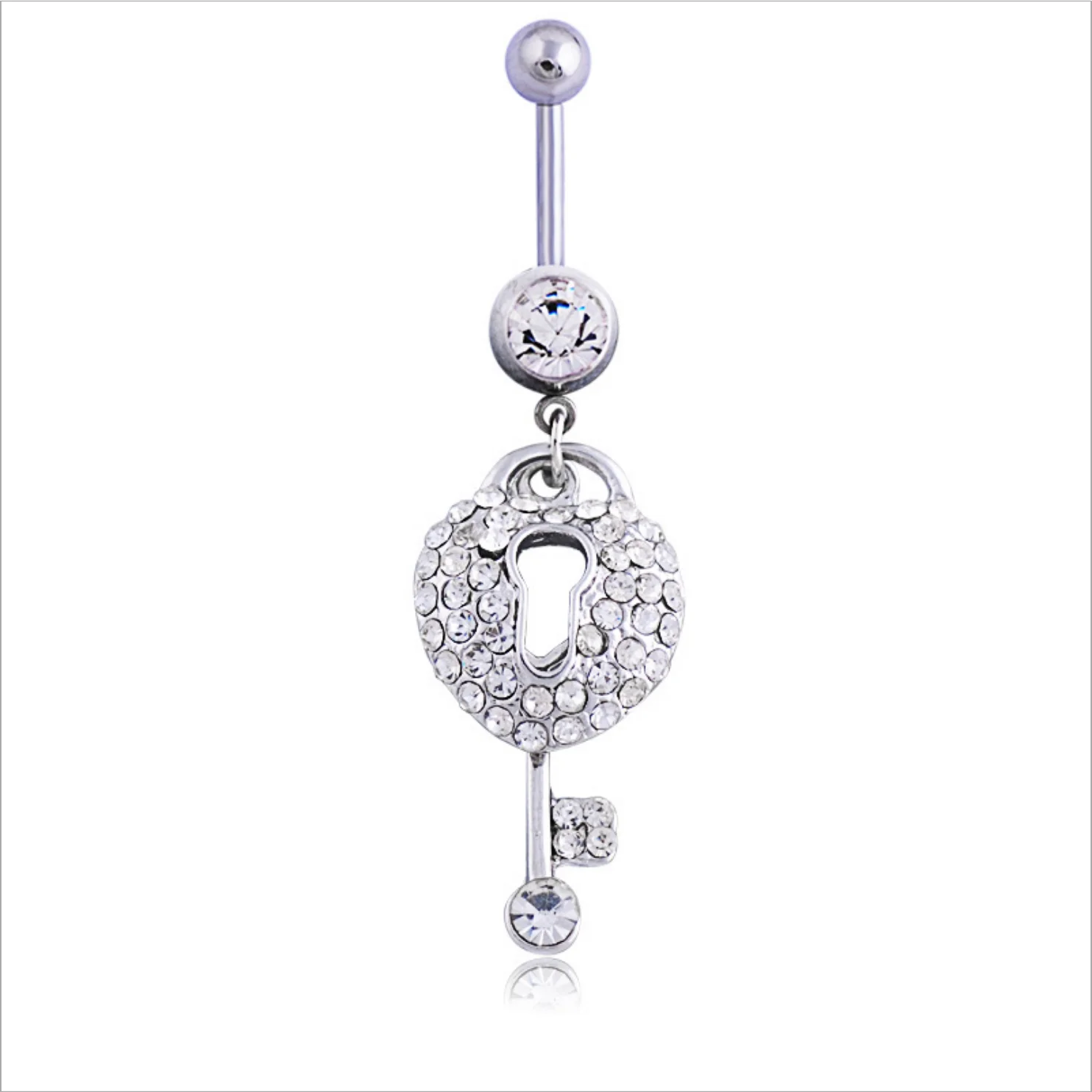 Heart Lock and Key Belly Button Ring Body Jewelry Piercingjewelry piercingbody jewelrybody
