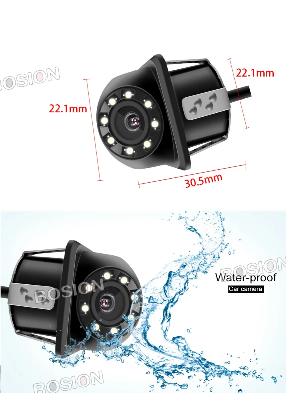 180 Angle Car Rear View Camera HD Night Vision Reverse Camera IP67 DC 12V Universal Autoradio Vehicle Parking Camera