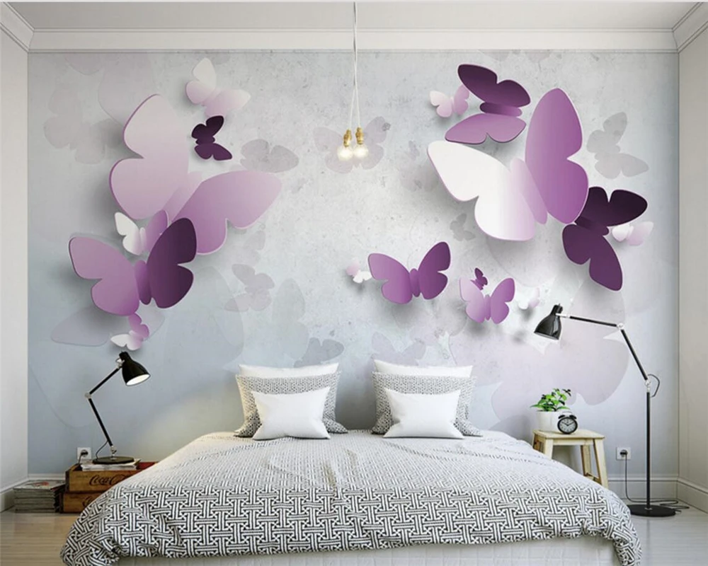 Beibehang фото бабочка обои Спальня 3D Гостиная ТВ фон обои для стен 3 d настроить любой размер обои