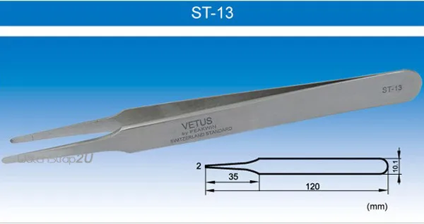 Часовщик антикислотный стальной Пинцет Немагнитный инструмент для ремонта высокого качества ST-13 серебро