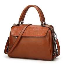 

2018 Limit Discount Women Genuine Leather Shoulder Bag Casual Totes Female Handbag Vintage Briefcase Strap Top-Handle Zipper Bag