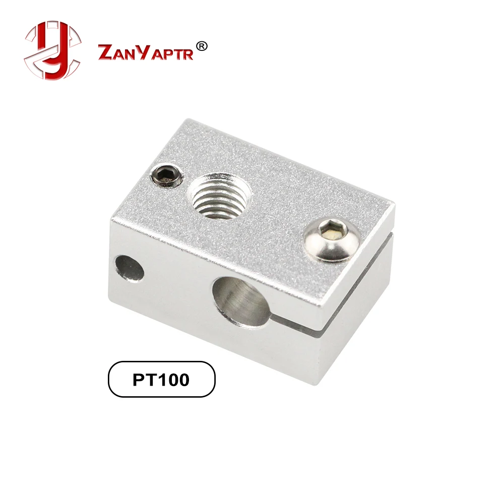 

ZANYAPTR - 1Pcs New Reprap 3D Printer Extruder V6 Aluminum Heater Block All-Metal Extruder For HotEnd 23x16x11.5mm Suit PT100