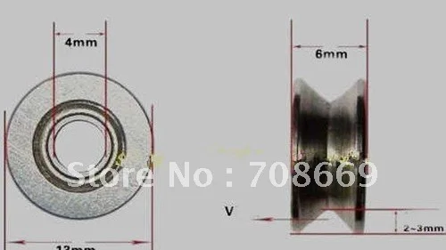 2 шт. 4 мм 624VV V Groove Герметичный Шарикоподшипники 0.157 ''Vgroove 4x13x6 мм