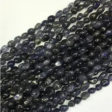 Натуральный темно-синий иолит самородок свободной формы филе неправильной гальки Бусины Подходят Ювелирные изделия DIY ожерелья или браслеты 1" 04312-L