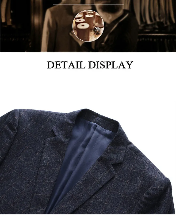 New Arrival Men's Single Breasted Casual Business Blazer Coat Men's Fashion Classic High Quality Plaid Blazer Men Jacket